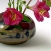 Db3 glazed IKI with Red grass, Caladium and alstromeria blooms