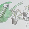 watering can and house plants