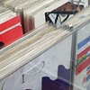 Detail of Vitrine with LP Collages. William Busta Gallery
