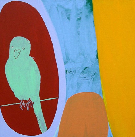 Parakeet in Abstract Painting