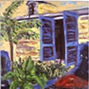 blue garden shutters
