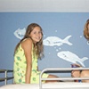 Joan and Hannah on top bunk of Hannah's room