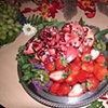 delicious spread at reception - fruits and vegetables to match our paintings