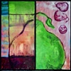 folk pear painting on board