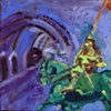 Joan of Arc Green - small painting