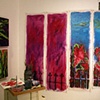 paintings in progress in the studio