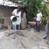 Making the cement volcano