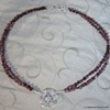 Silver Art Clay pendant with garnets