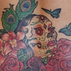 Gypsy sugar skull with roses and orchids