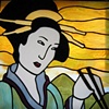 geisha window with chopsticks