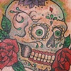 Sugar skull with green eyes
