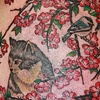 kitten, bird and cherry blossoms