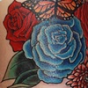 After, Dahlias and Roses with butterflies