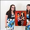 Nicole with her custom piece of her and her cousin