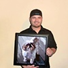 Matt With his custom portrait of his dog
