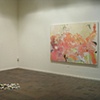 L to R: Lydia Mullen painting, David Baumflek floor sculpture, Noah Landfield "The Garden"