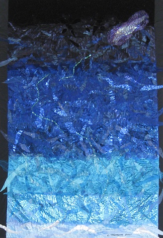 "Heaven" is a felted mixed media piece of contemporary fiber art by Linda Thiemann. 