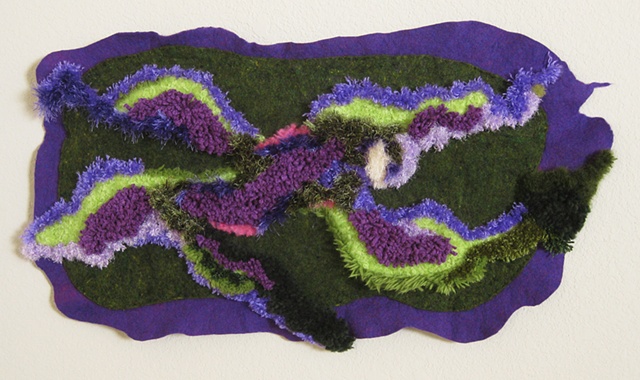 "Serpentine" is a felted mixed media piece of contemporary fiber art by Linda Thiemann.