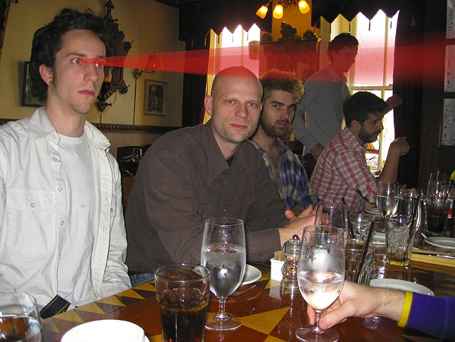Alec Soth, me, and a few students shoot lazer beams...