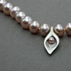 Sterling Silver Calla Lily and Peach Pearl Necklace