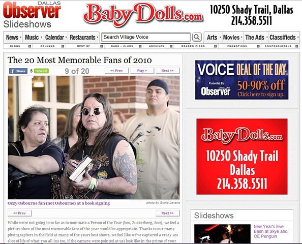 Dallas Observer - Best of 2010:
"Ozzy Osbourne Fan"
