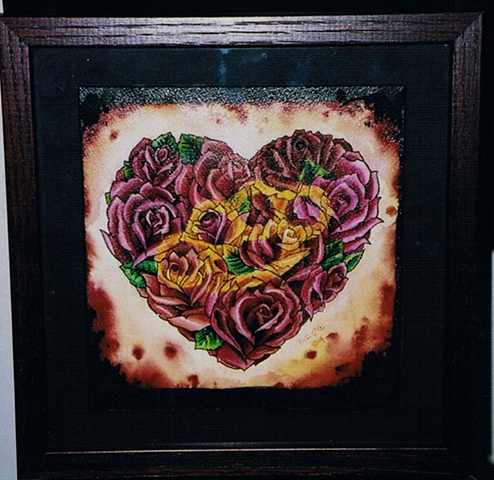 Brass Knuckles & Roses Painting
