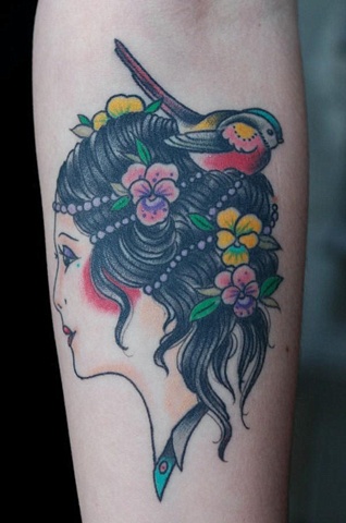 Bird in Girl's Hair by Imme Bohme