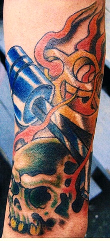 Brass Knuckz, Flames & Skull