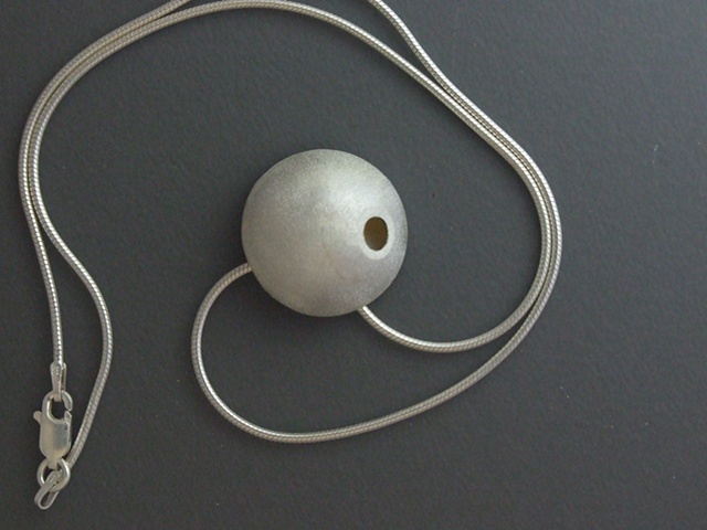 Silver Dome Matt Pendant Small