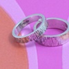 Silver Bark Textured Rings 4mm and 6mm wide