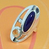 Lapiz and Amber Cocktail Ring