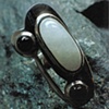 Silver Ring with Moonstone and Onyx
