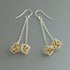 Silver Wire Wrapped Amber Drop Earrings