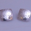 Square Hammered Silver Earrings