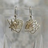 Silver Wire Wrapped Fresh Water Pearl Loop Earrings
