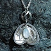 Silver Art Nouveau Style Pendant with Moonstone