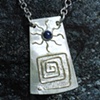 Silver and Gold Egyptian Style Pendant with Lapis