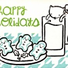 Kitties love milk and cookies.
Holiday greeting card- 2009