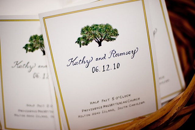 LATinNYC, Laura Ann bespoke bridal, custom stationery, illustration, wedding invitations, wedding stationery, wedding paper, wedding artwork, hilton head, south carolina, southern bride, Stan Smith, Ramsey Smith, Kathy Sell, tracy turpen, wedding program,