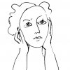 WOMAN WITH HEAD IN HER HANDS