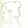 head of woman (rear view) -page from sketchbook
