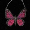 Big Fuchsia Butterfly Necklace