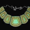 Green Art Deco Bib Necklace