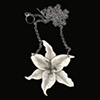 Single White Lily Necklace
