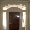 Mahogany entrance door, custom glass