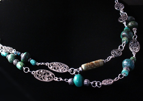 Silver Swirl Turquoise
