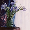Dutch Irises in a Green Vase
