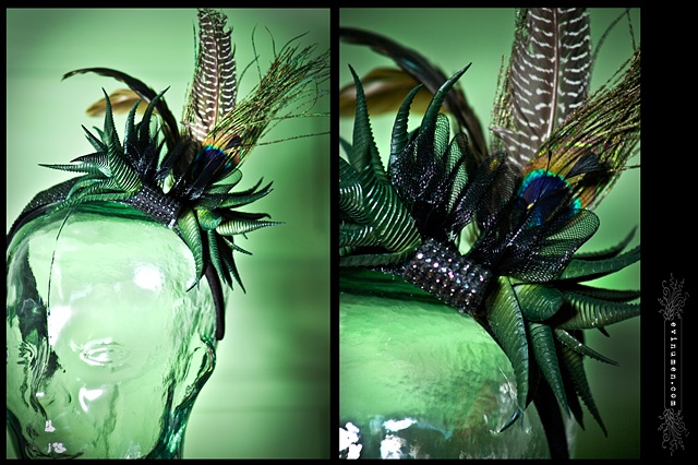 Headband with succulents.