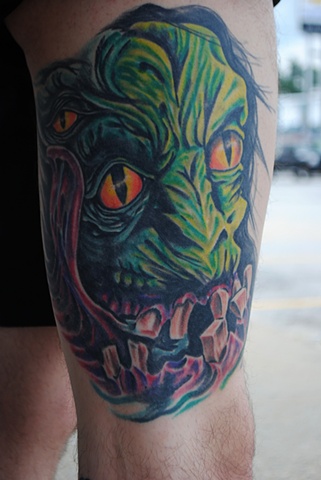 Color Tattoo, Tattoos, Realistic, Ryan W Thomas, Ryan Thomas, monster, fully healed tattoo, Tattoos by Ryan Thomas