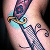 Same Tattoo, open/close Switchblade Comb!